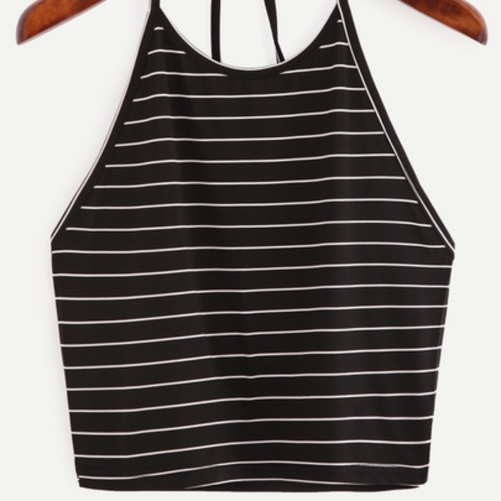 Halter Striped Cami Top - Picture 2 of 6